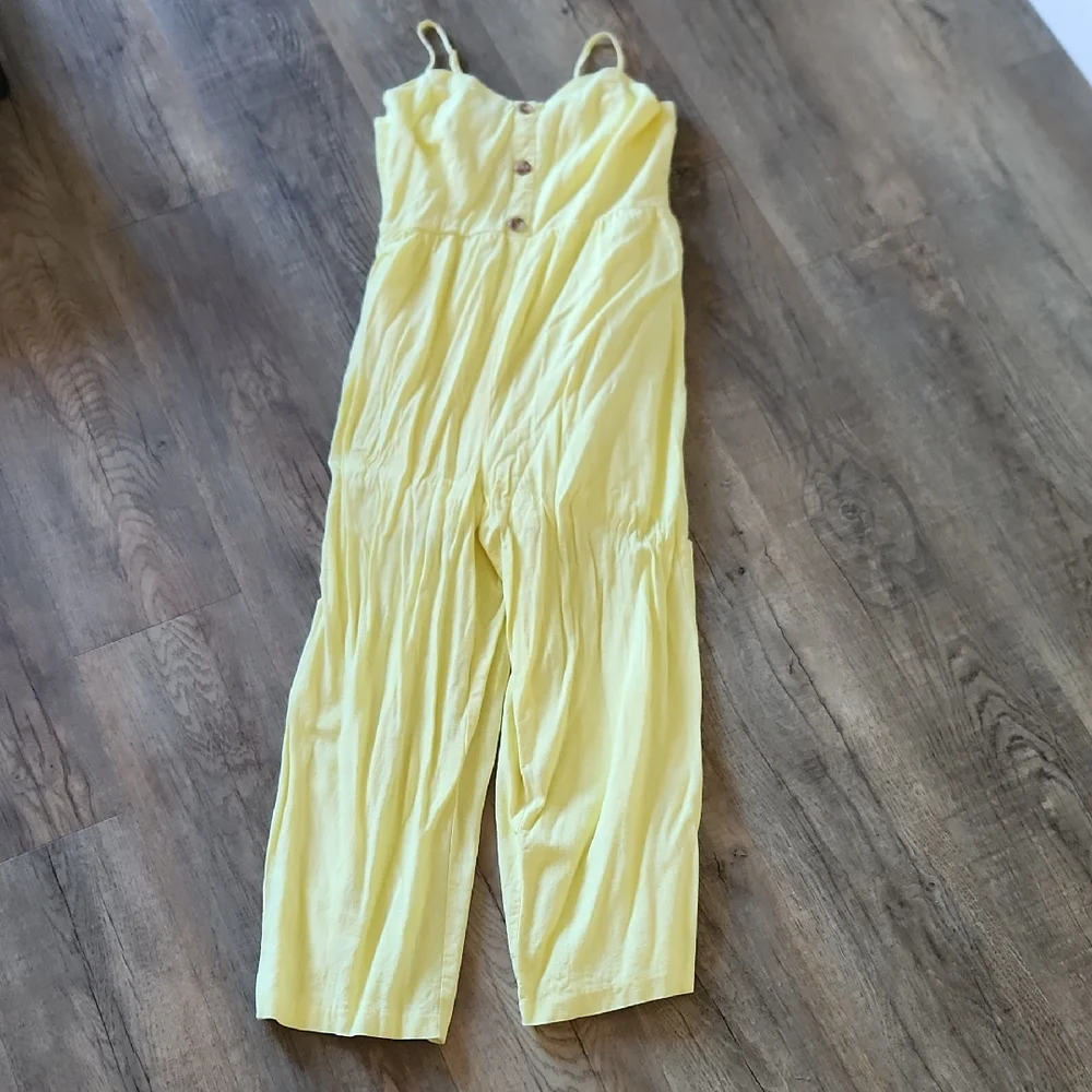 Copper Key Light Yellow Button-Front Jumpsuit - Picture 1 of 2
